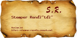 Stemper Renátó névjegykártya